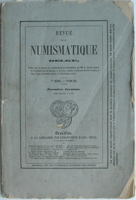 Revue de la Numismatique Belge 5e serie - Tome III.