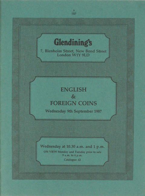 9 Sep, 1987   English and Foreign Coins.