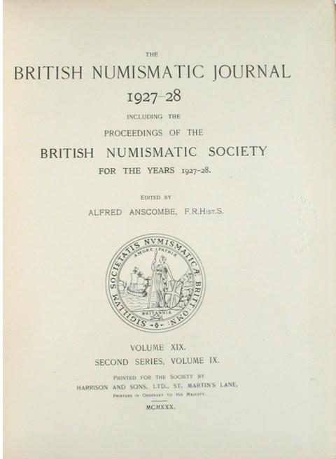 British Numismatic Journal 1927-28