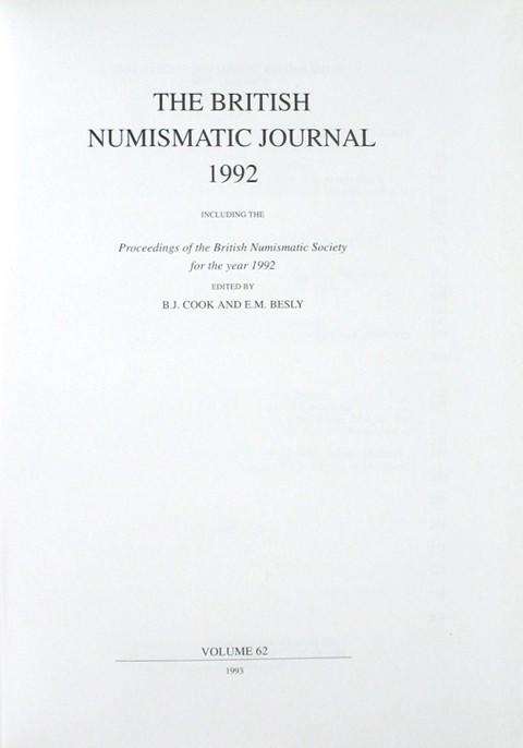British Numismatic Journal 1992