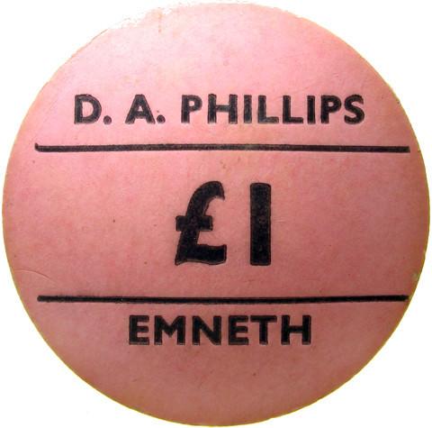 Farm token. D A Phillips, Emneth.