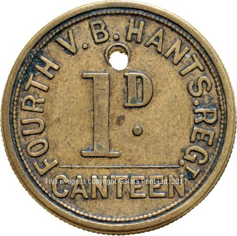 Military Token.  Aldershot Canteen Cavalry Brigade. Penny token.