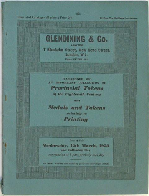 12 Mar, 1958. 18th Century Tokens and Medals and Tokens relating to Printing.