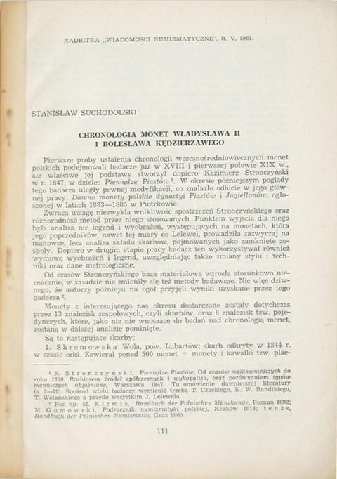 Chronologia Monet Wladyslawa II I Boleslawa Kedzierzawego