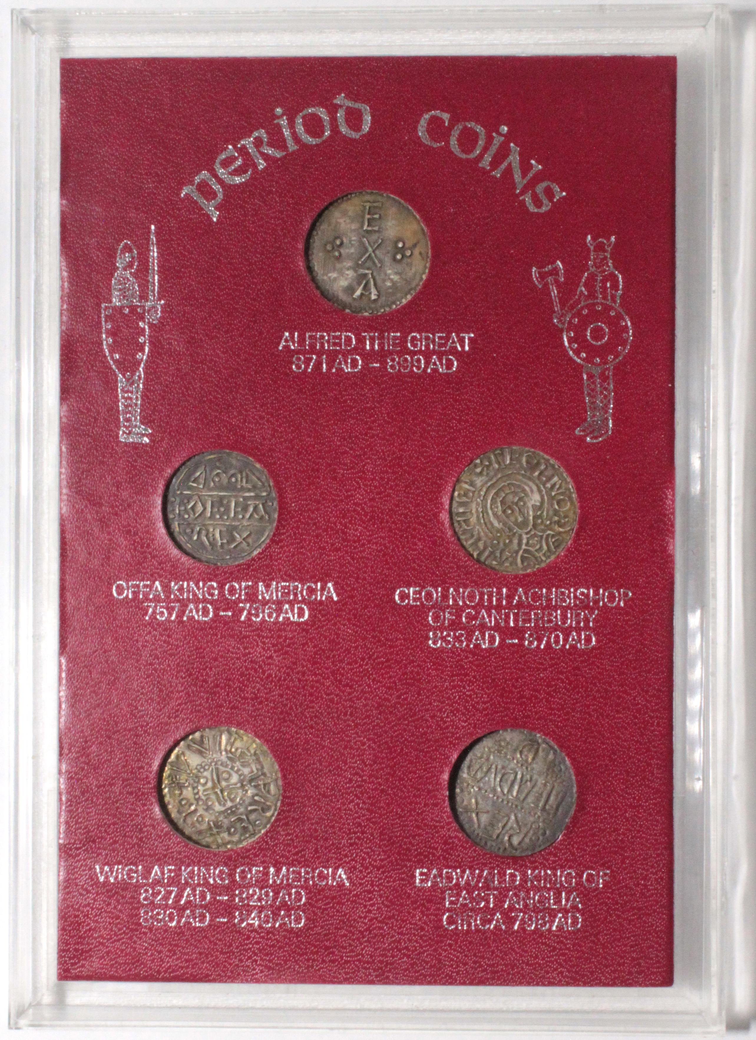 Replica AngloSaxon pennies. Copies made in silver by Period Coins.