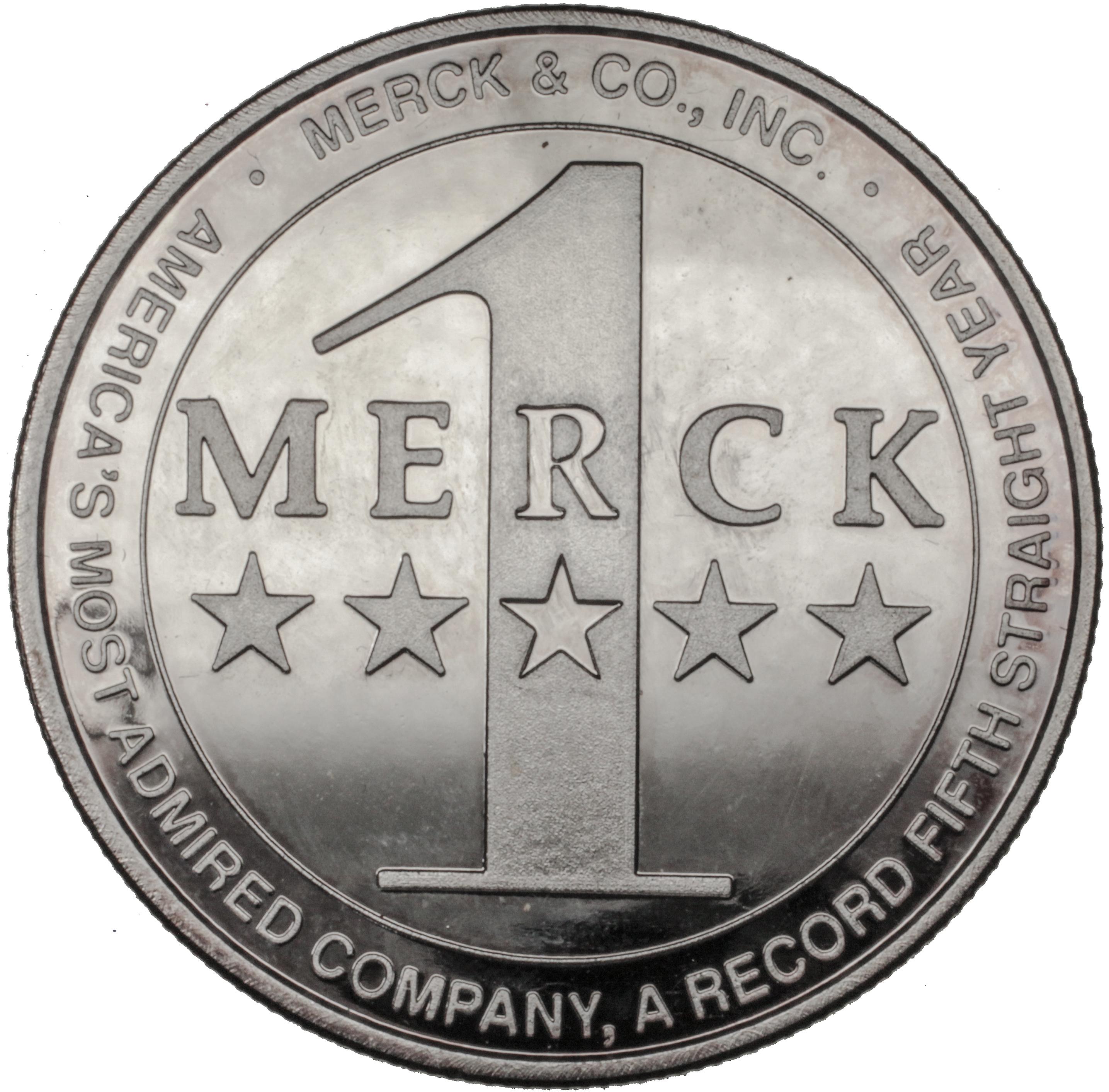 USA. MERCK & CO., INC. Centenary. Silver 1 ounce.