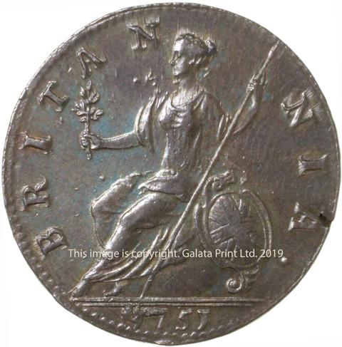 George II, 1/2d, 1751