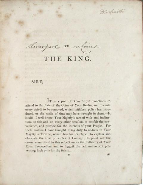 A Treatise on the Coins of the Realm in a Letter to the King.