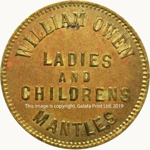 LONDON, farthing token, William Owen, linen drapers, outfitters and silk mercers, Westbourne Grove