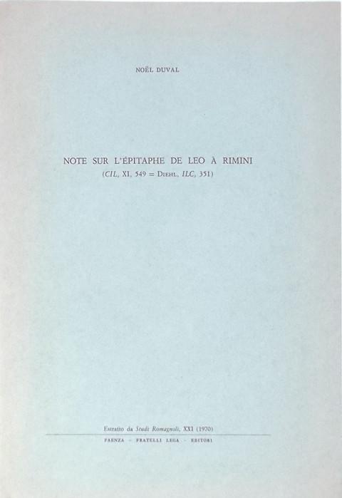 Note sur l'epitaphe de Leo a Rimini