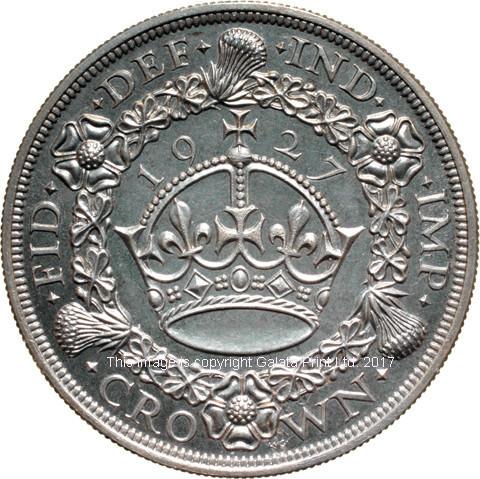 GEORGE V (1910-36) 'Wreath' crown, 1927. (five shillings). Proof.