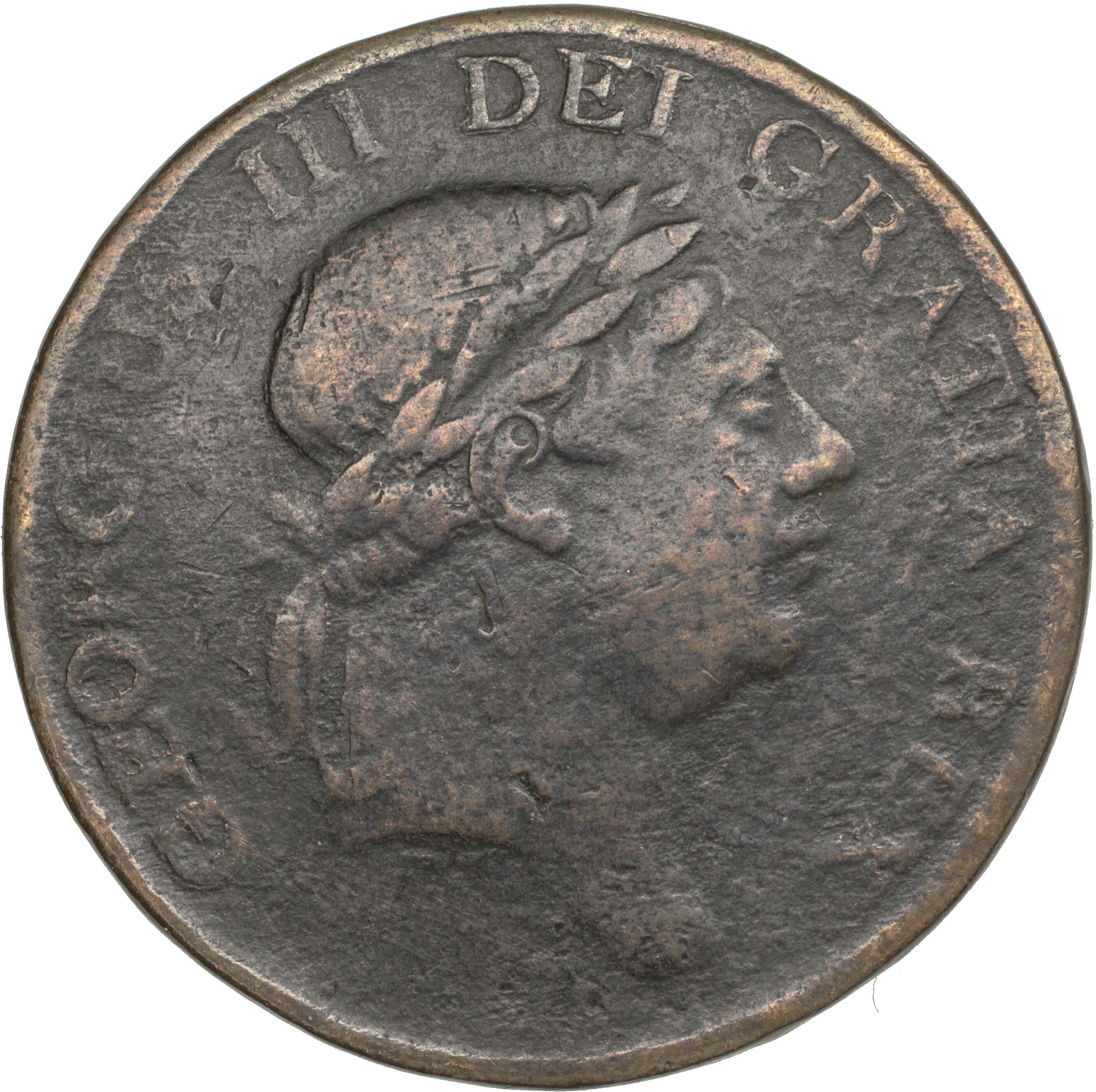 George III, Counterfeit 3 shilling bank token 1814.