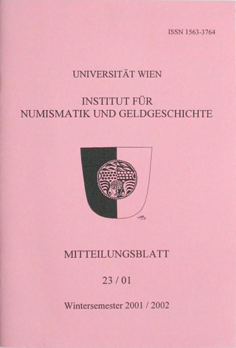 Institut f?_r Numismatik, Universit?_t Wien. Mitteilungsblatt. 23