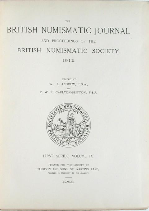 British Numismatic Journal 1912