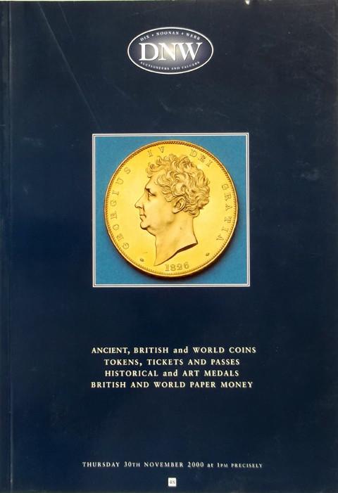 30 Nov 2000  DNW 48.   Ancient, Celtic, British and World coins, tokens, medals, books, etc.