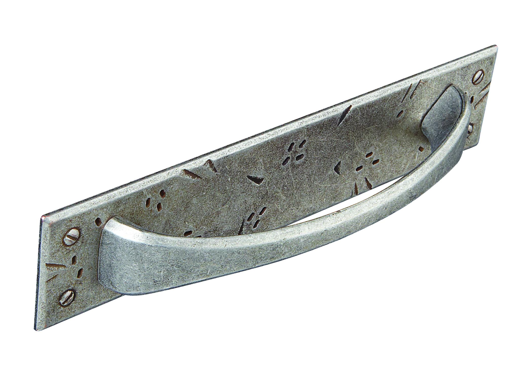 Handle with back plate Pewter
