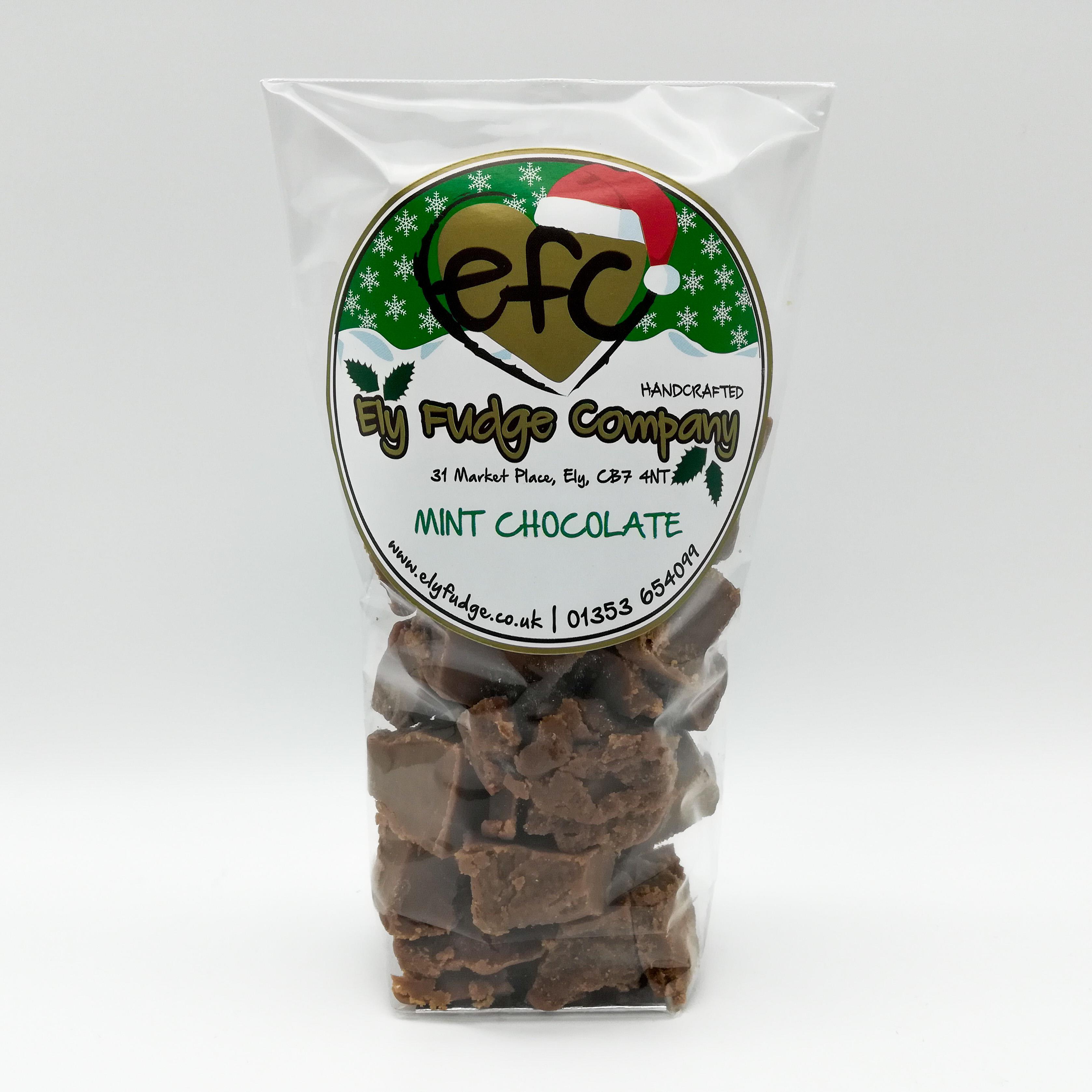 Mint Chocolate Fudge Christmas Cellophane Packet