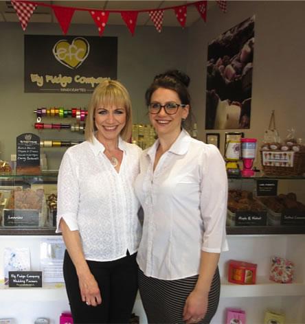 Louise and Jes run Ely Fudge Company, seen here in the Ely shop where the handmade English fudge is prepared