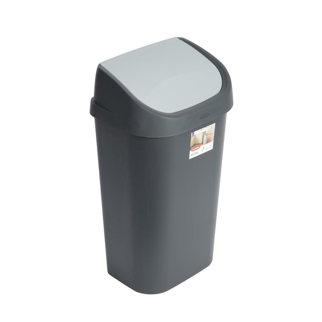 DN847 Curver Polypropylene Swing Bin Black 50Ltr DN847