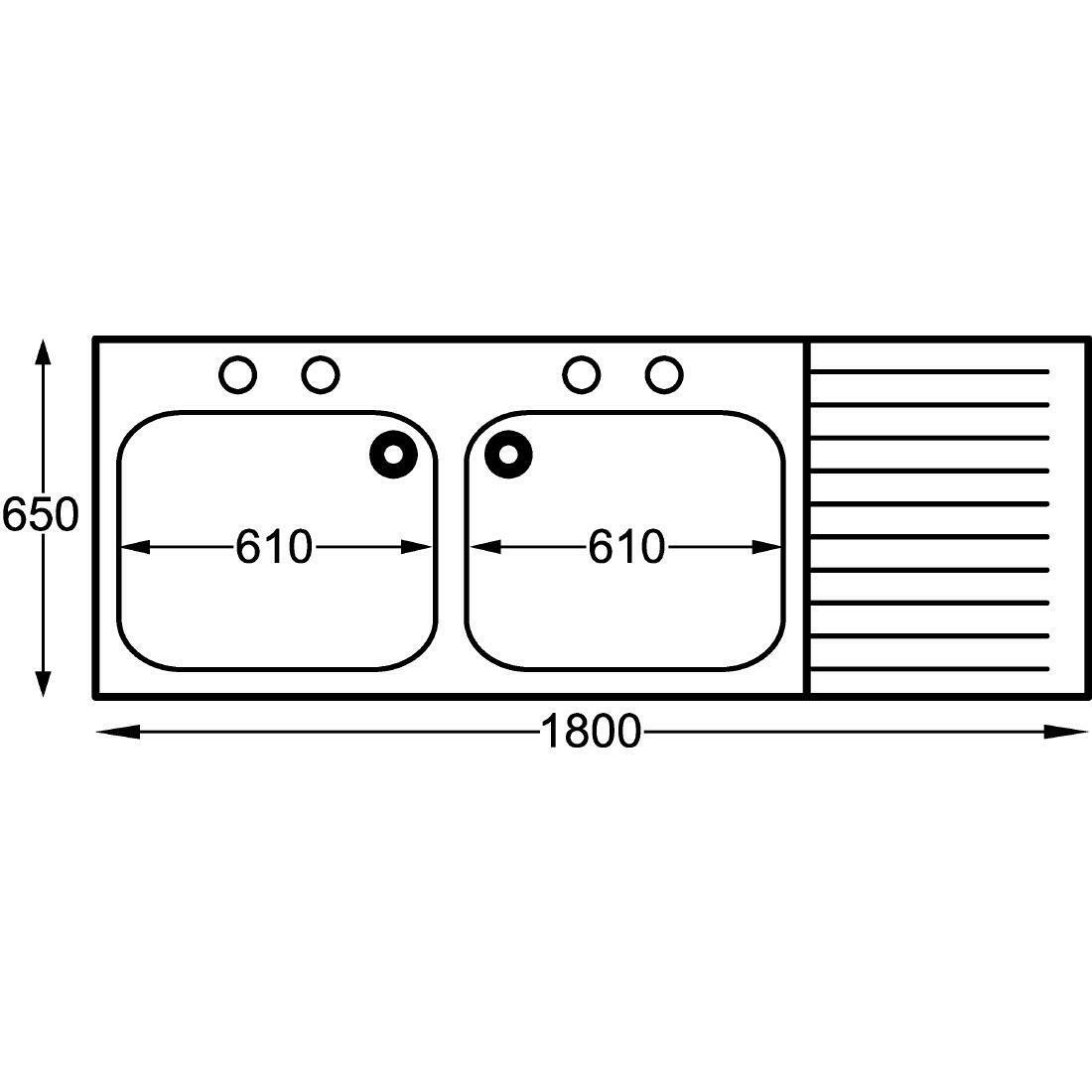 P371 E20616RTP Franke Sissons Stainless Steel Double Sink Right