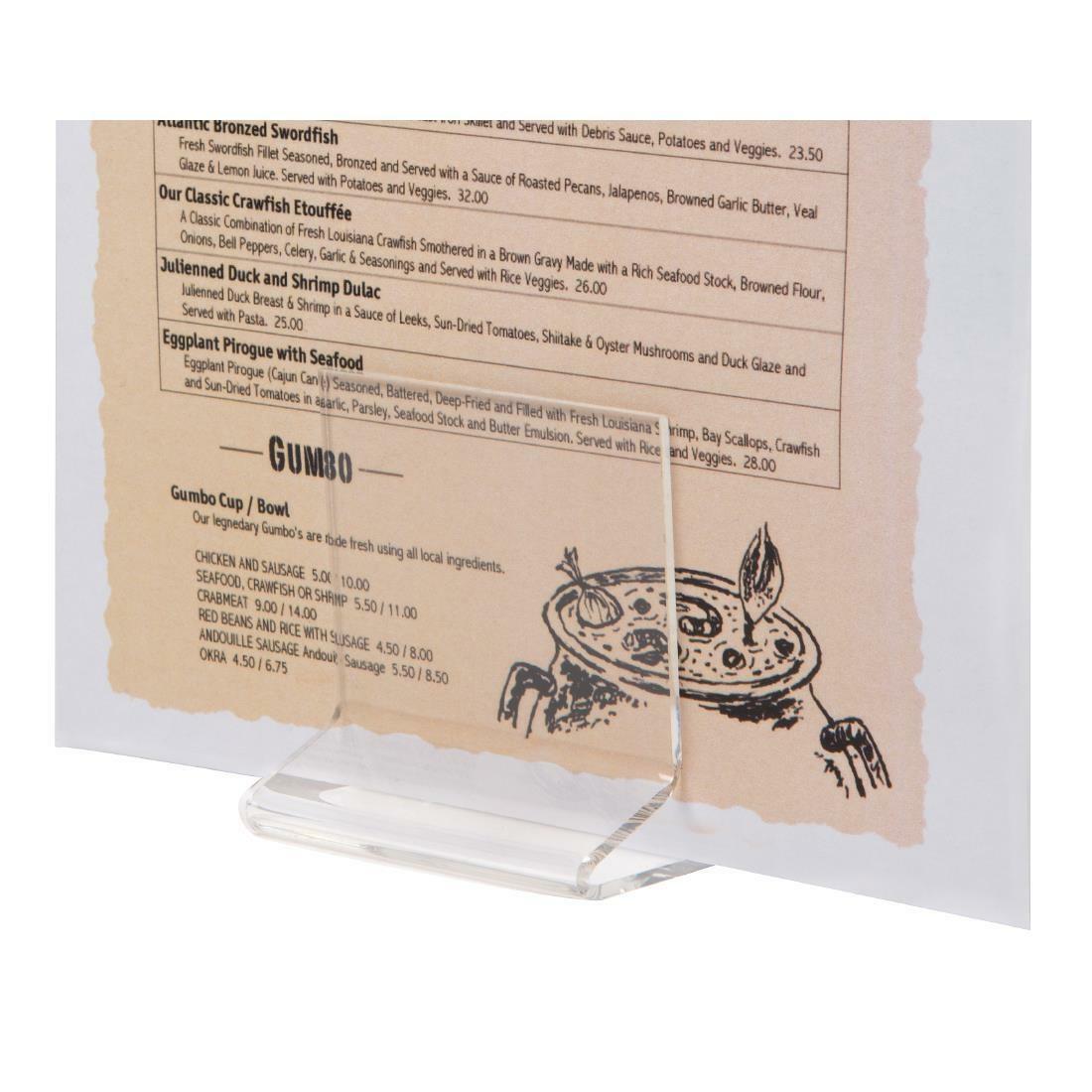 CC443 MH05011 Clear Acrylic Menu Holder CC443