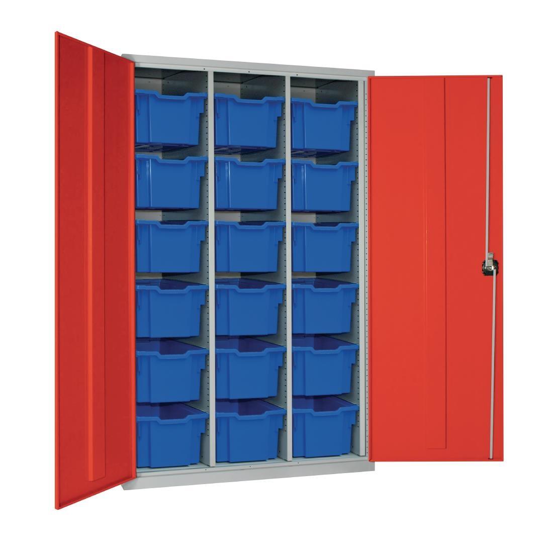 18 Tray HighCapacity Storage Cupboard Blue with Blue Trays HR696
