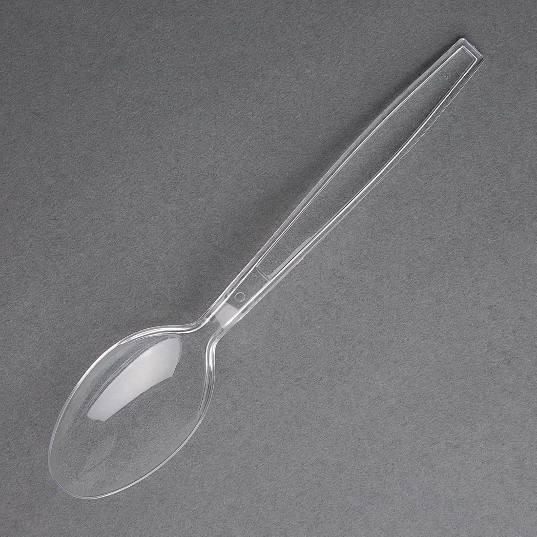CP889 Fiesta Recyclable HeavyDuty Plastic Teaspoons Clear (Pack of