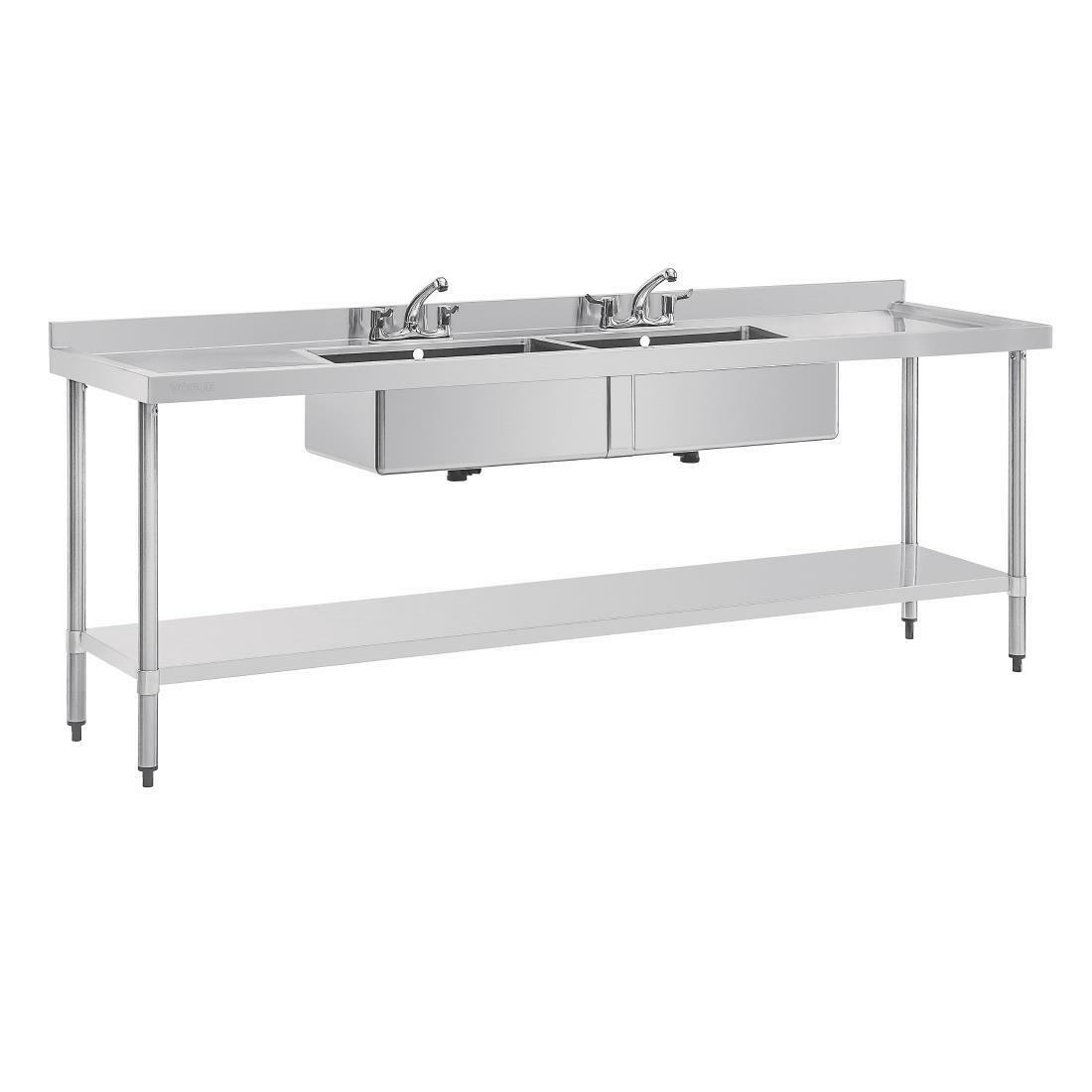 U910 JLSS2 24060 Vogue Stainless Steel Double Sink With Double   U910 02 