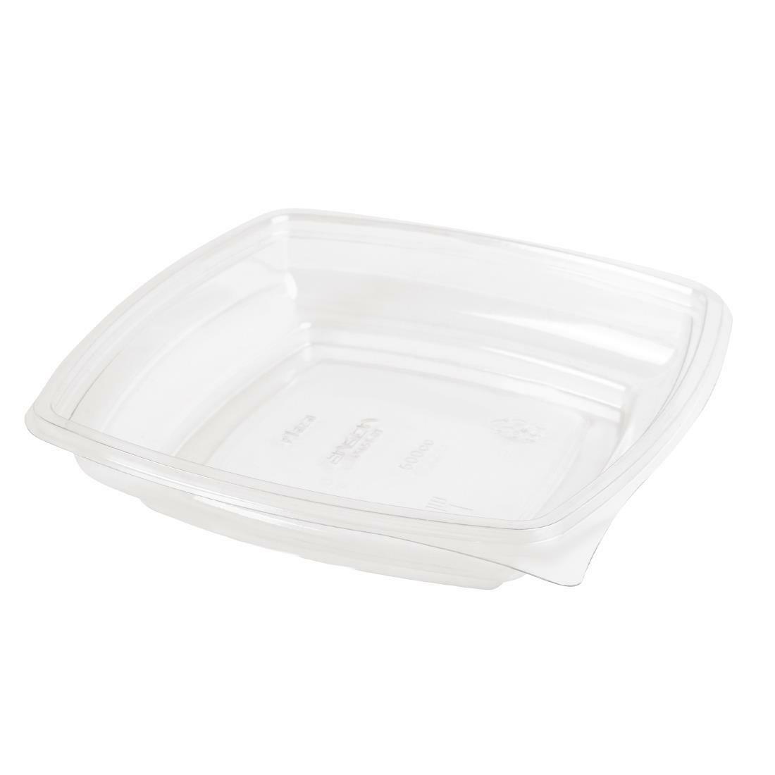 Choice 16 oz. Clear RPET Shallow Hinged Deli Container - 200/Case