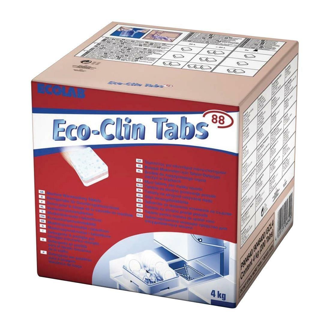 FC427 Ecolab EcoClin Tabs 88 ThreeInOne Dishwasher Tablets (200 Pack)