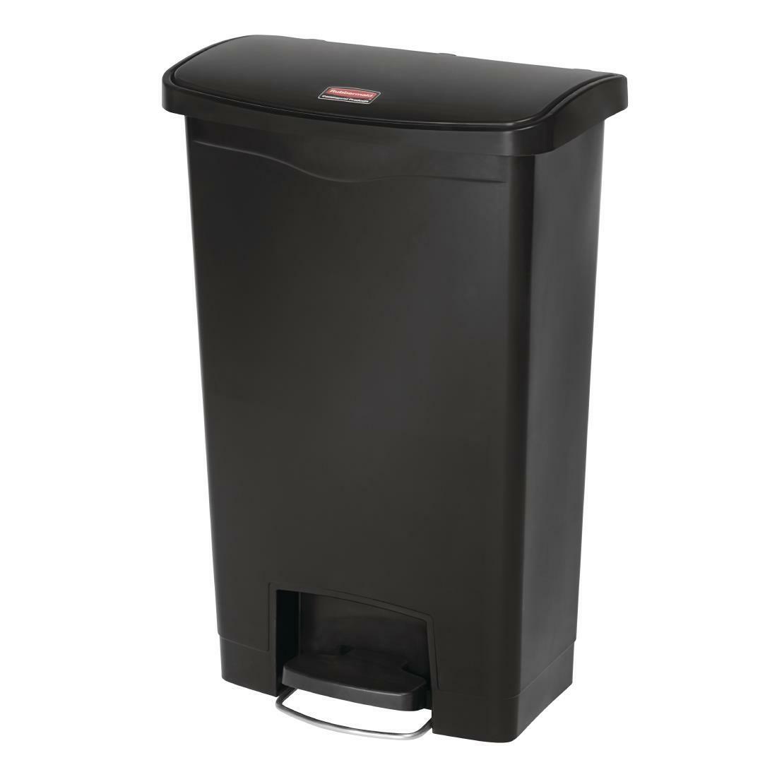 GL028 1883611 Rubbermaid Slim Jim Front Step On Pedal Bin Black