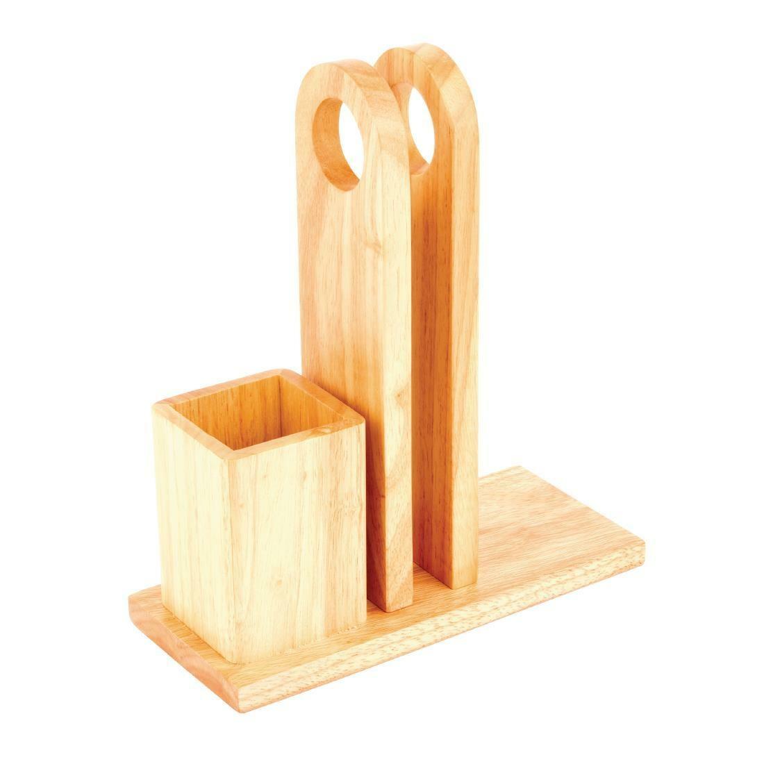 GH307 - Olympia Wooden Menu Rack with Cutlery Pot - GH307