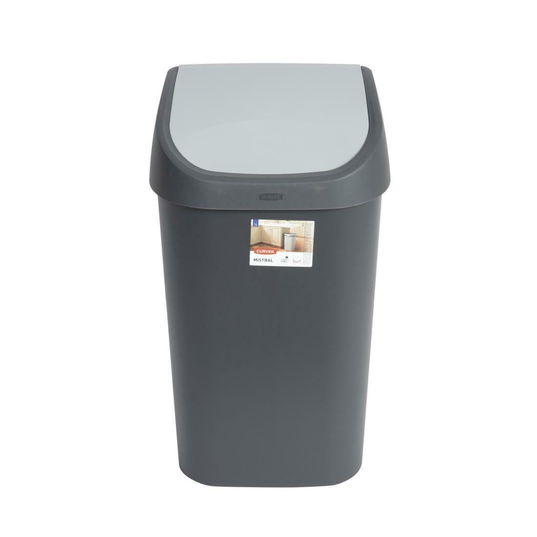 DN847 Curver Polypropylene Swing Bin Black 50Ltr DN847