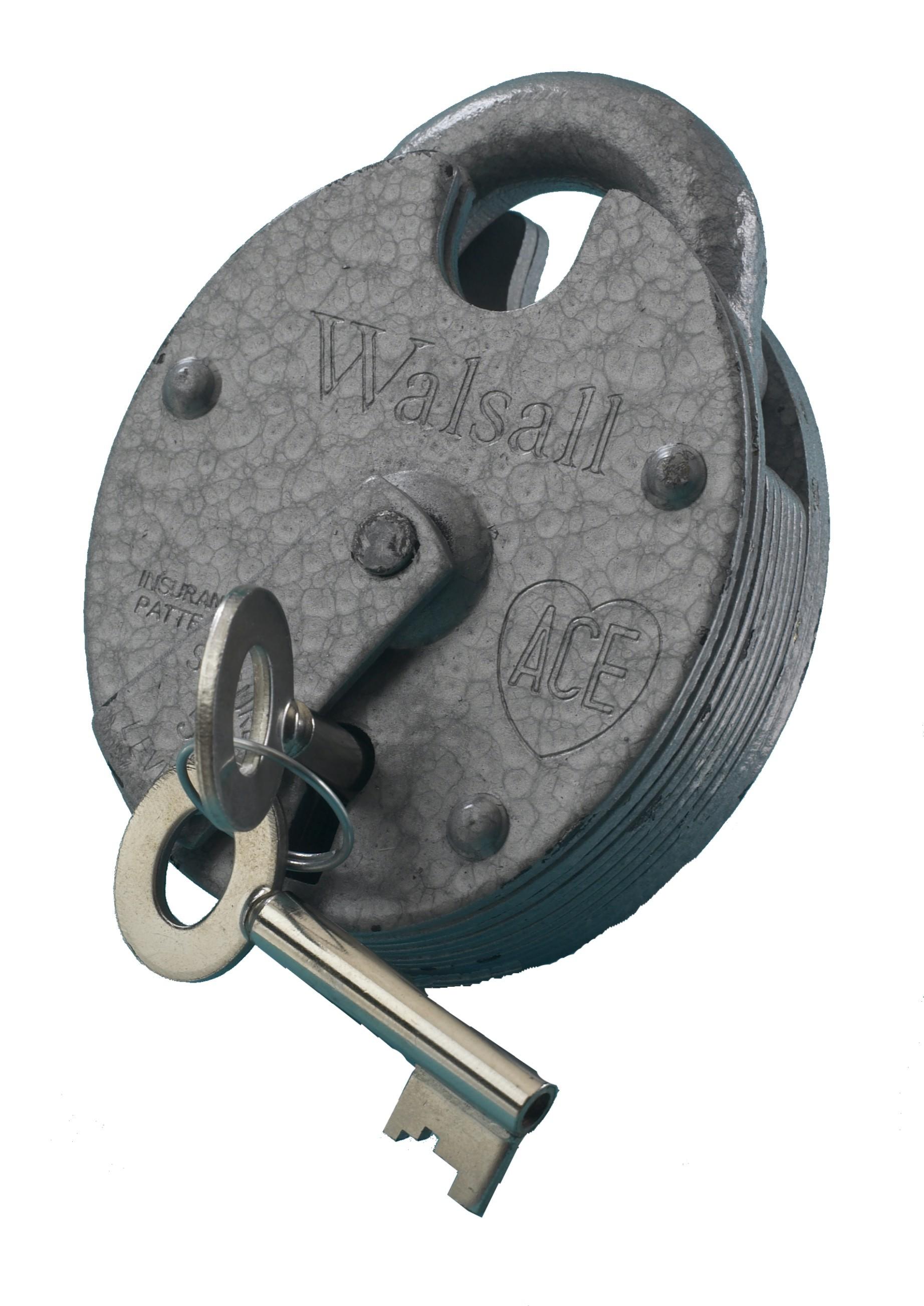 Walsall 2000 Vintage Style Steel & Stainless Shrouded Shackle Padlock Made in UK 