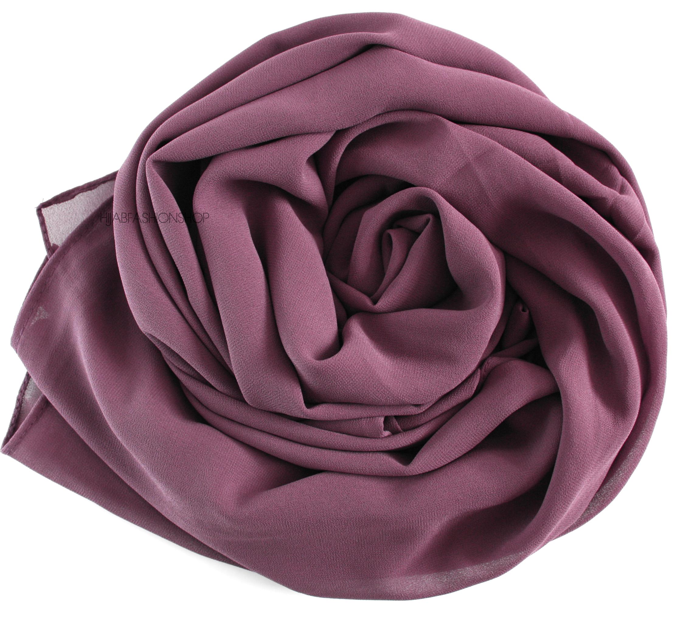 dusty purple maxi premium crepe chiffon hijab