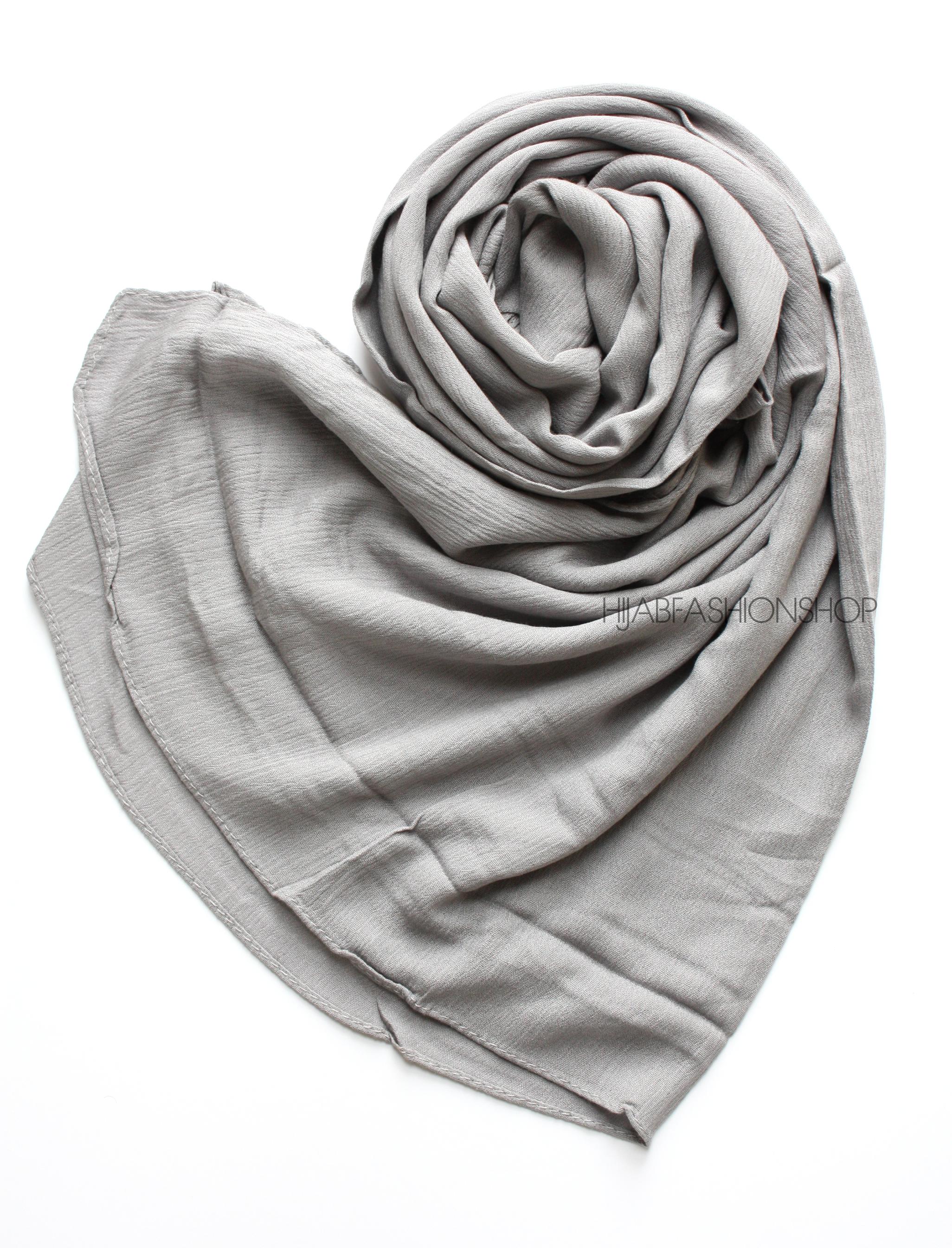 grey rayon crinkle hijab