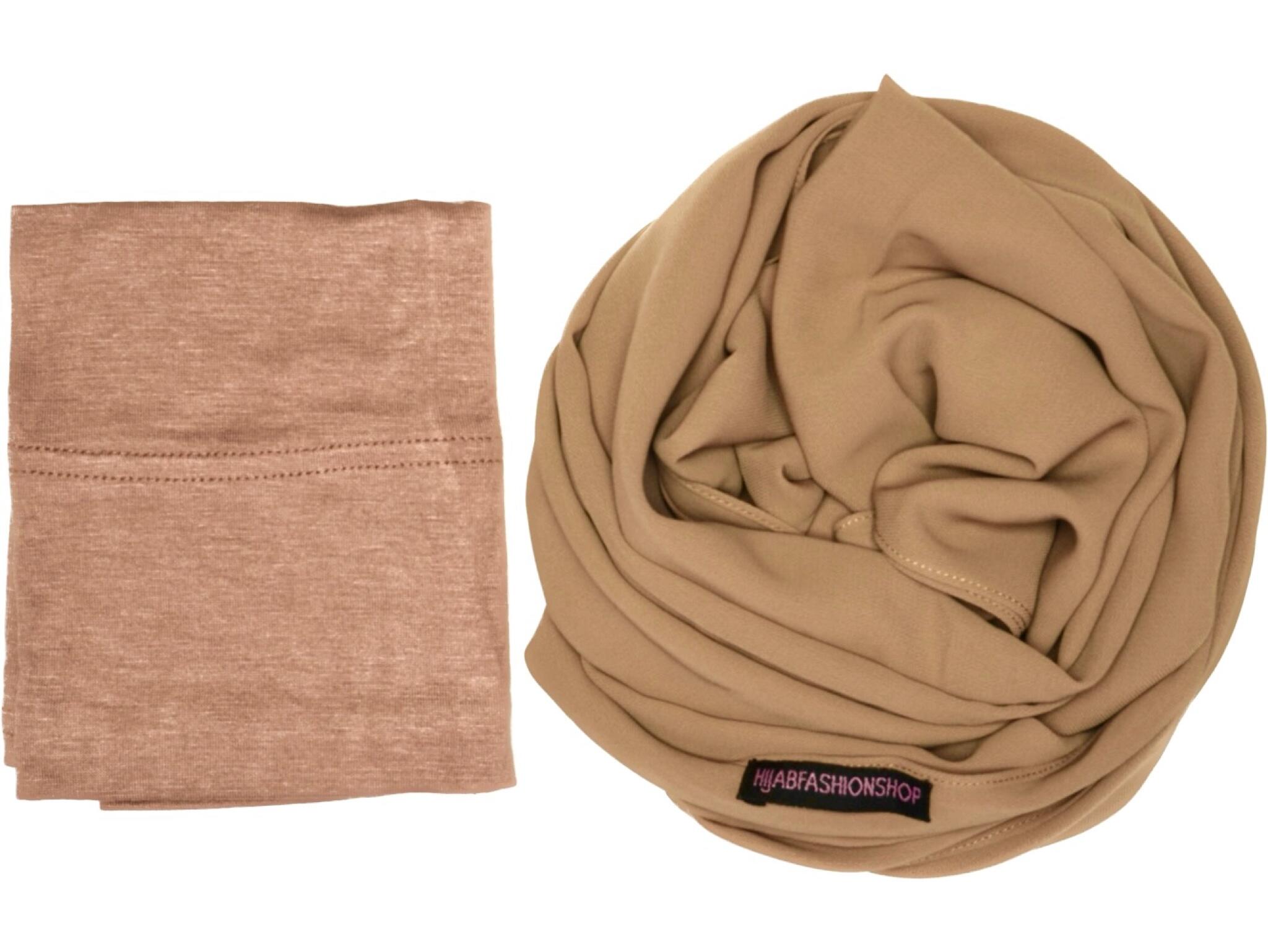 Beige matching hijab and undercap