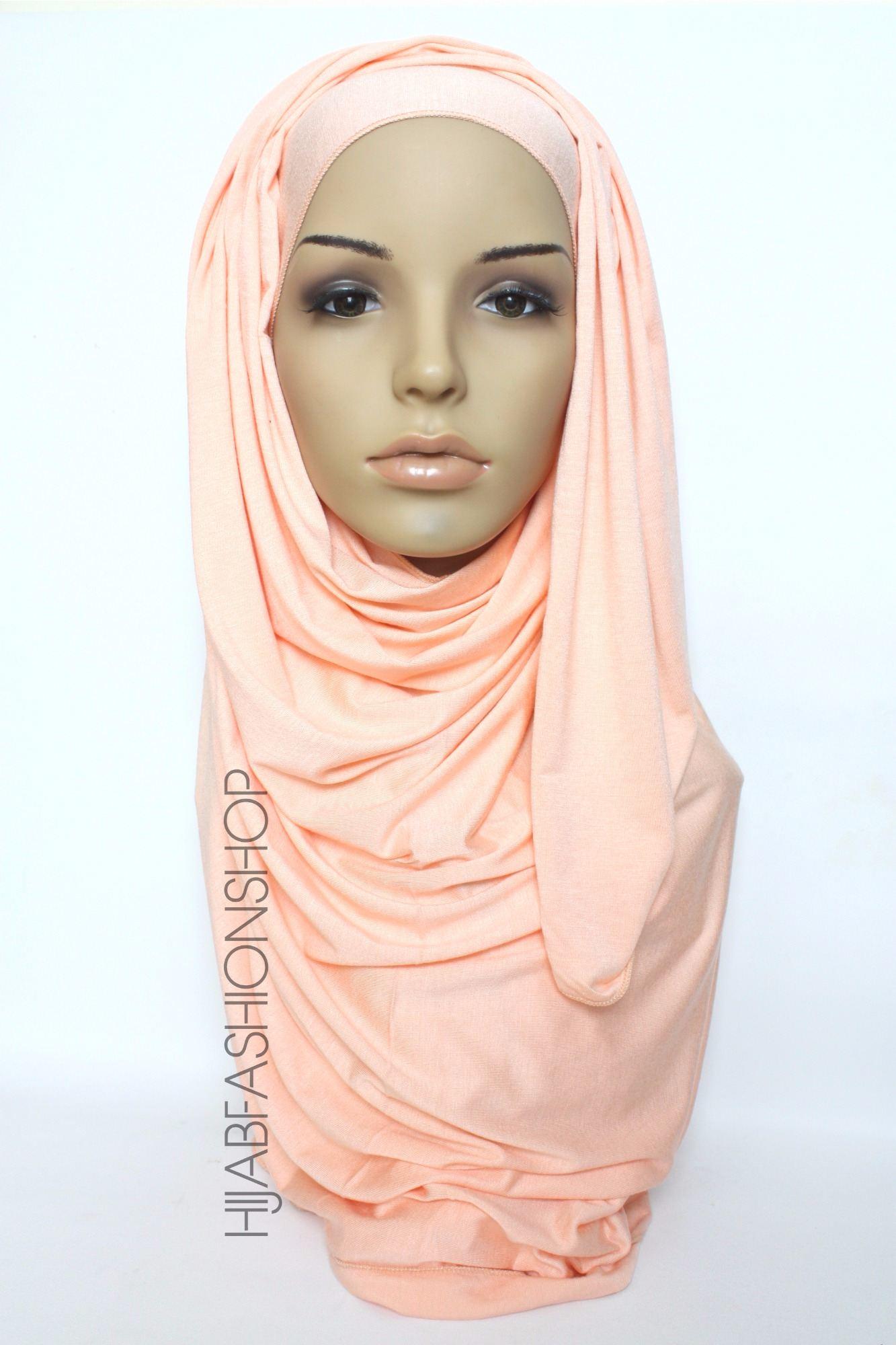 coral plain jersey hijab