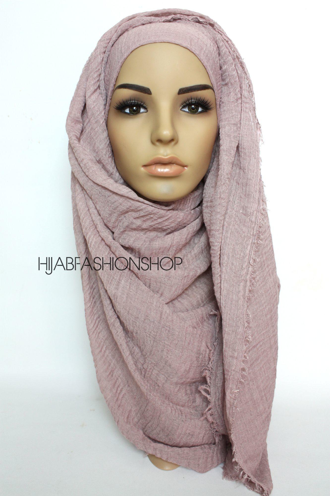 mauve crimp crinkle hijab