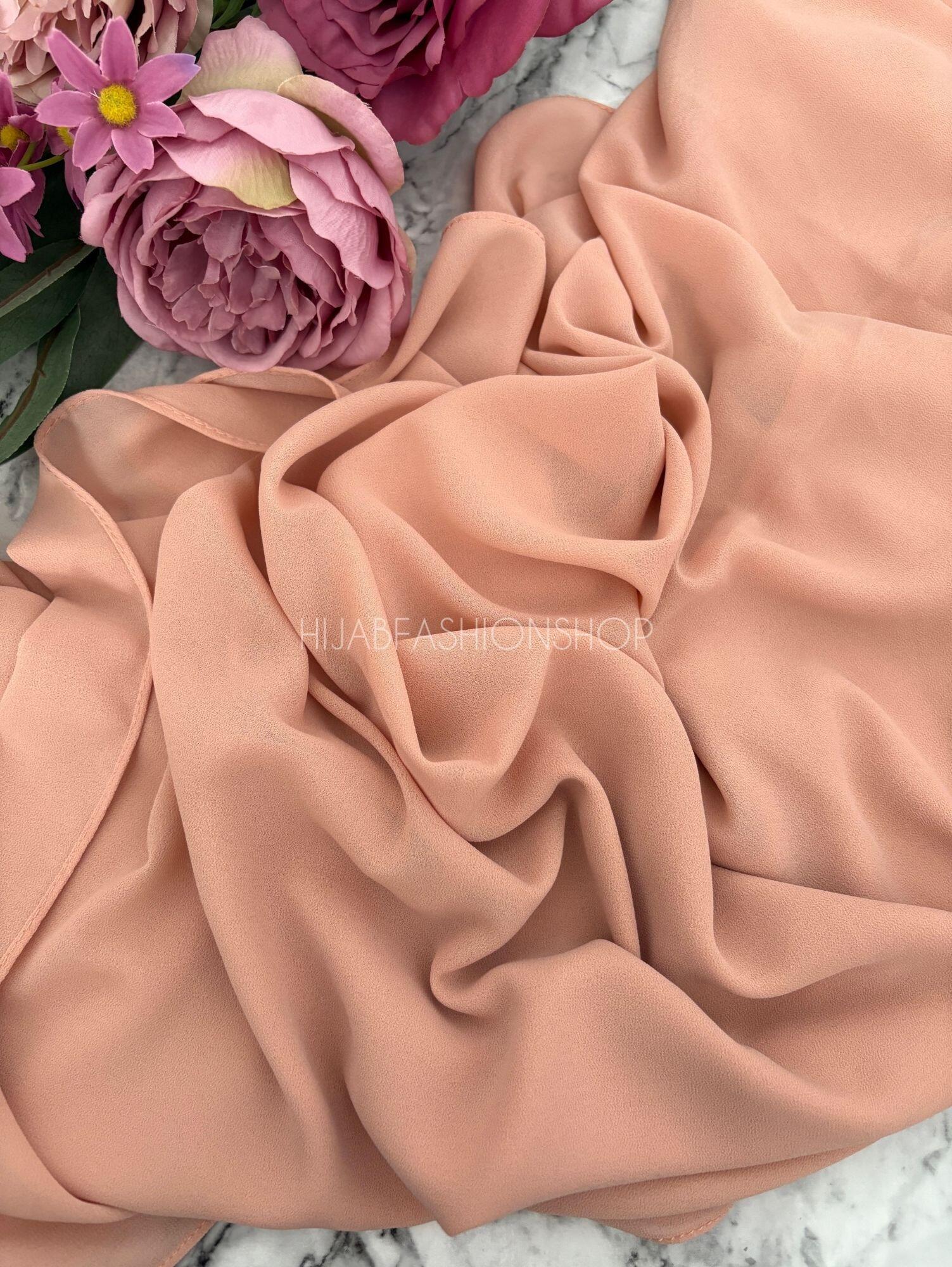 peach premium crepe chiffon hijab