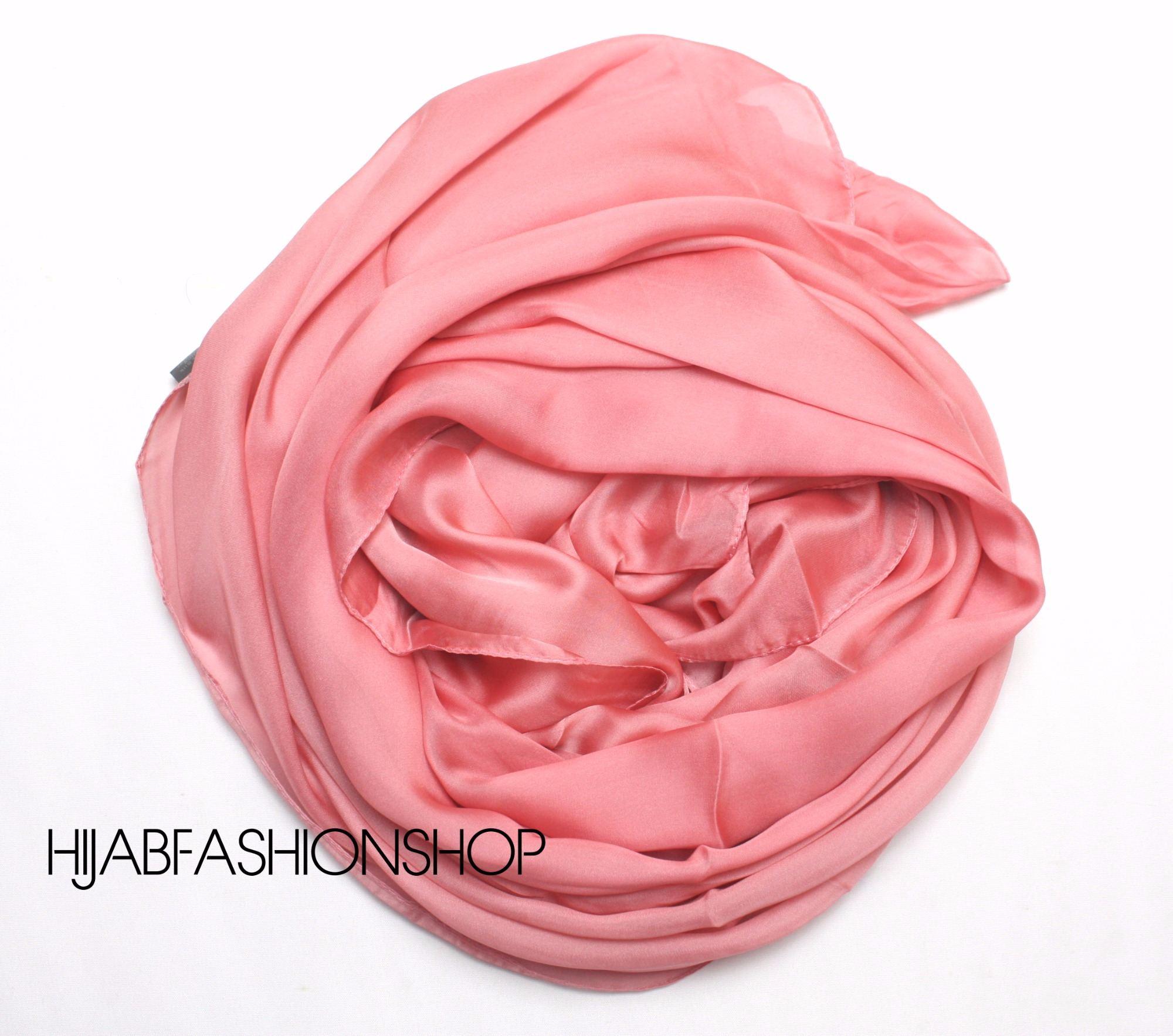 tender pink satin silk hijab