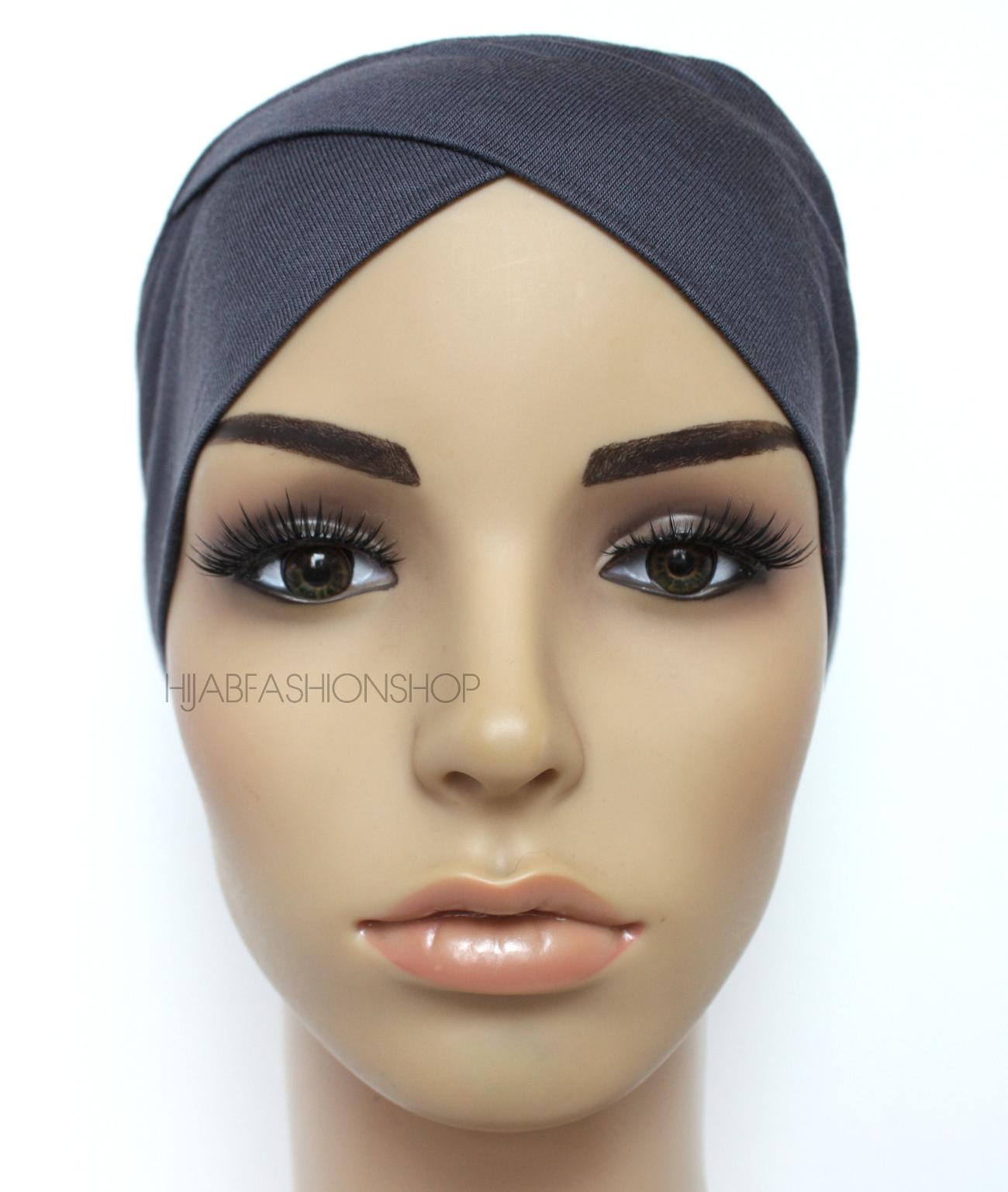 slate crossover hijab cap