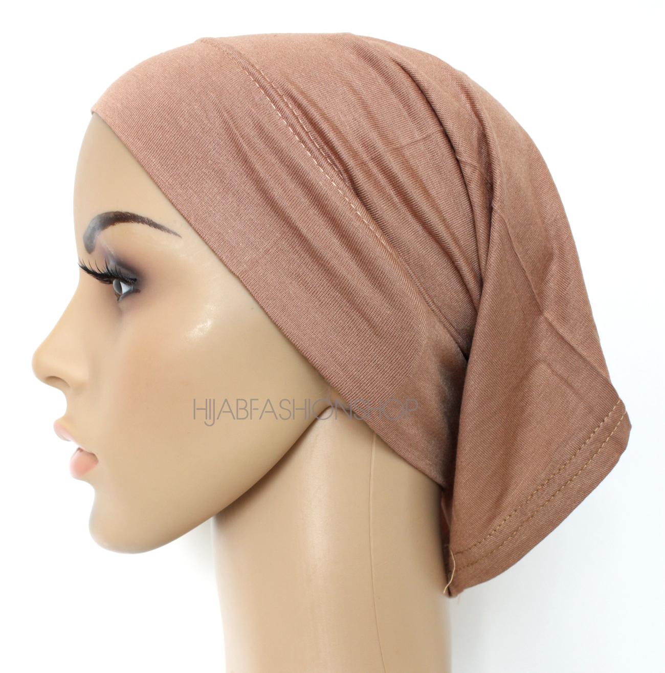 beige tube hijab cap