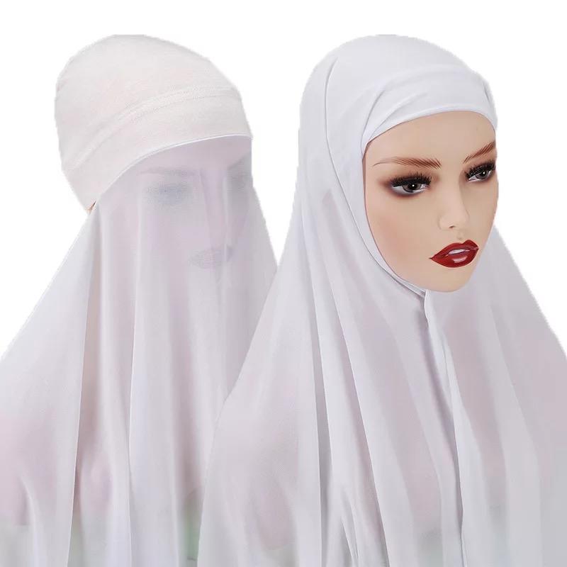 White instant crepe chiffon hijab