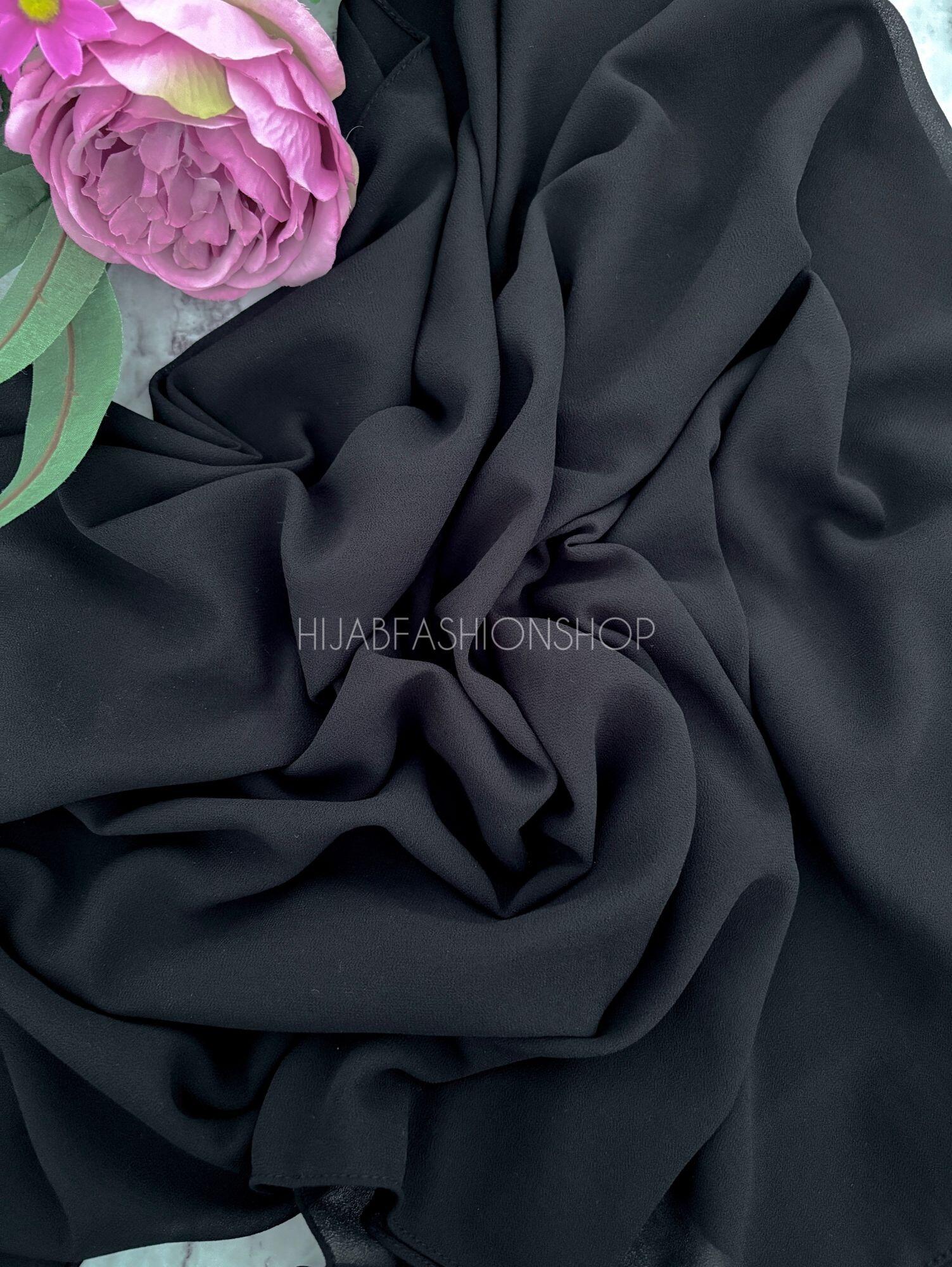 black premium crepe chiffon hijab