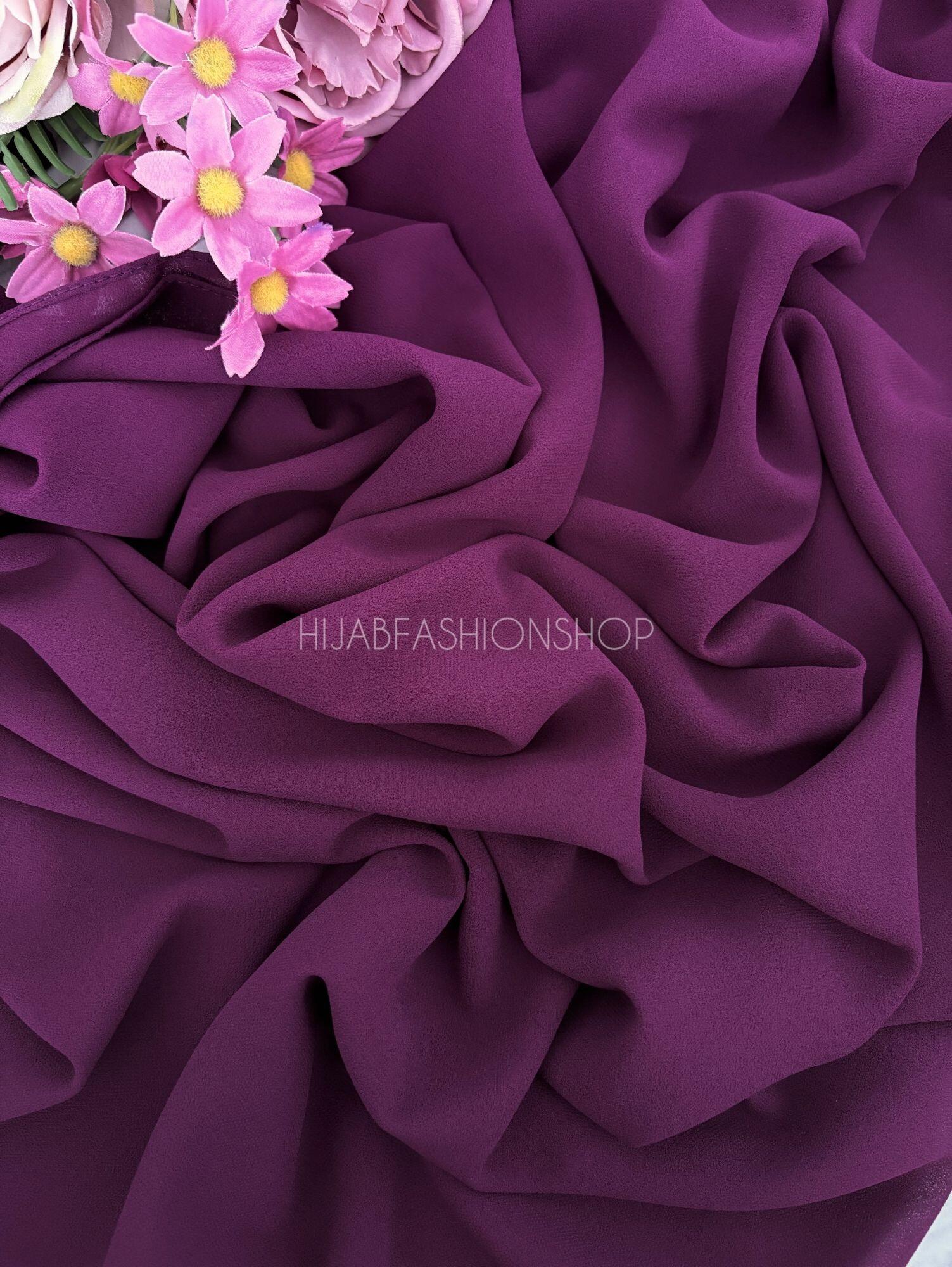 deep purple crepe chiffon hijab