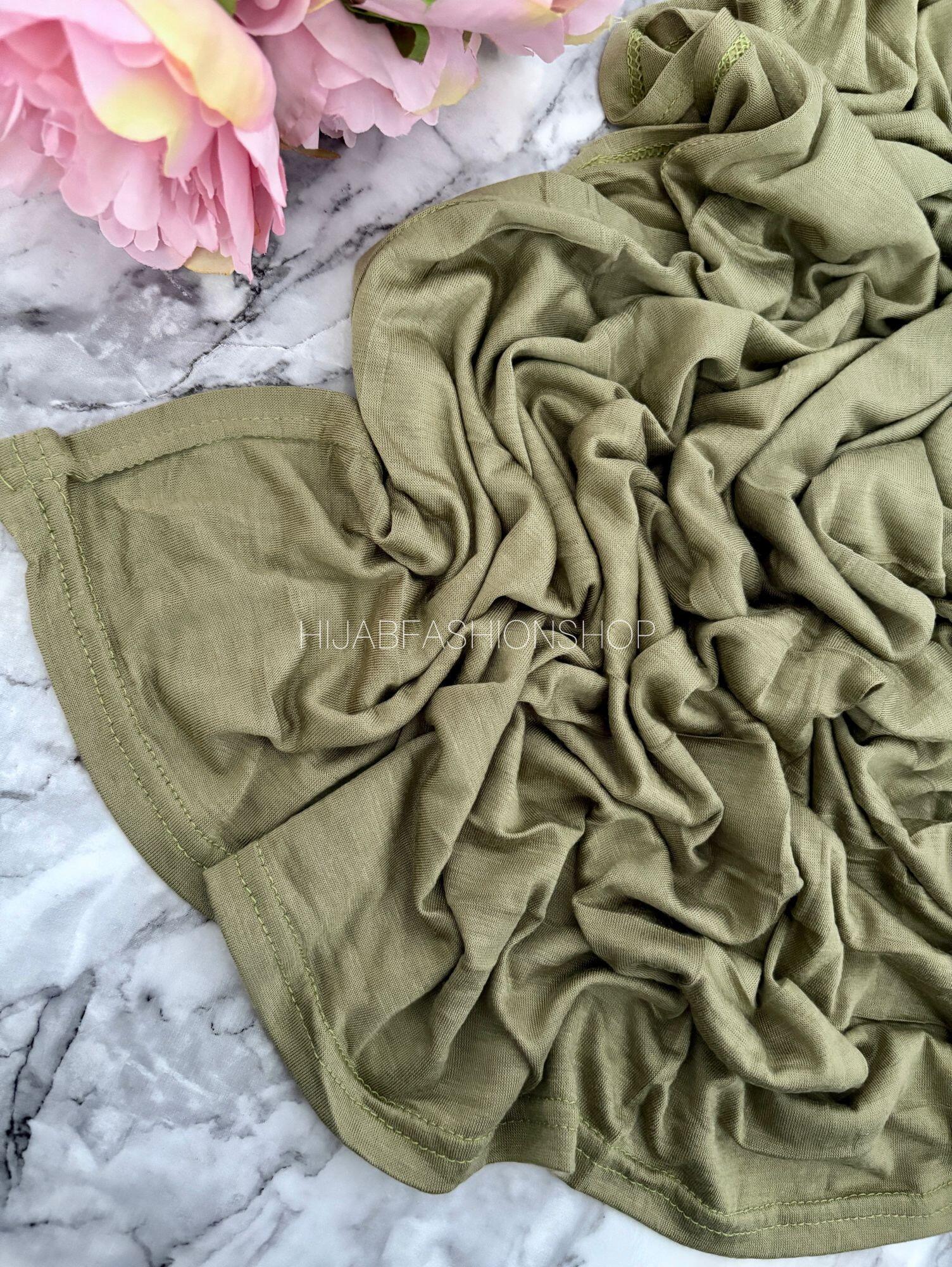 Olive premium lightweight jersey hijab