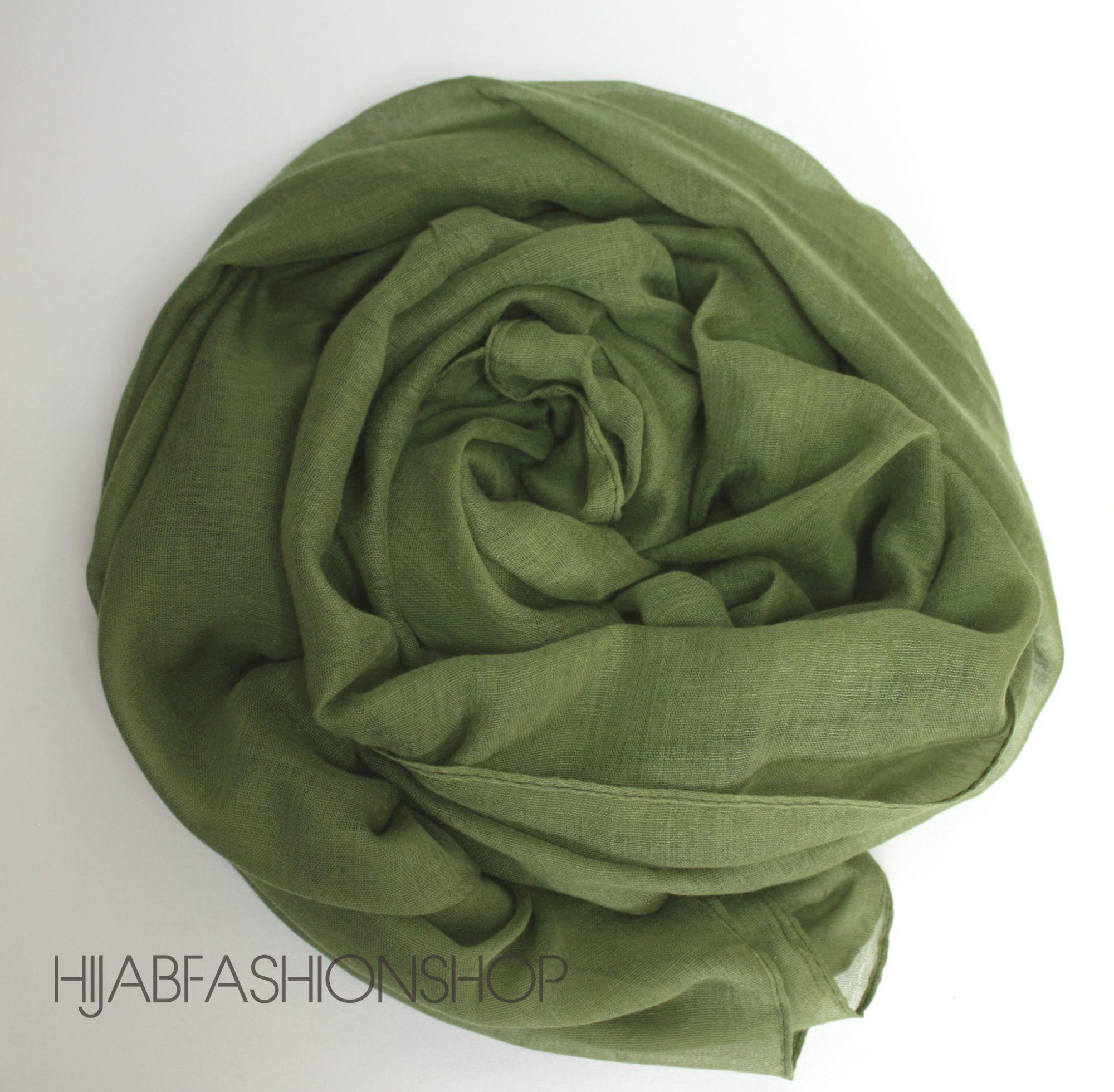 vibrant olive plain viscose hijab