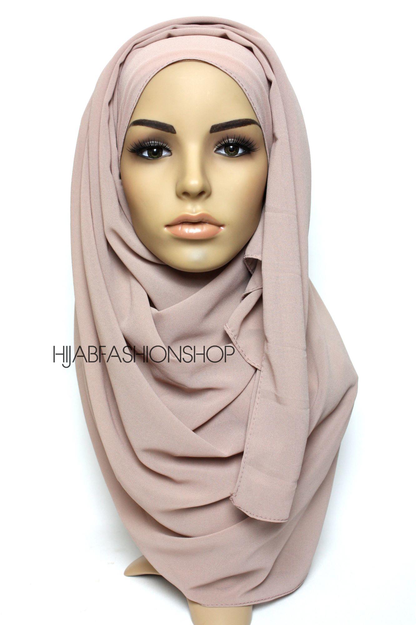 pale rose crepe chiffon hijab
