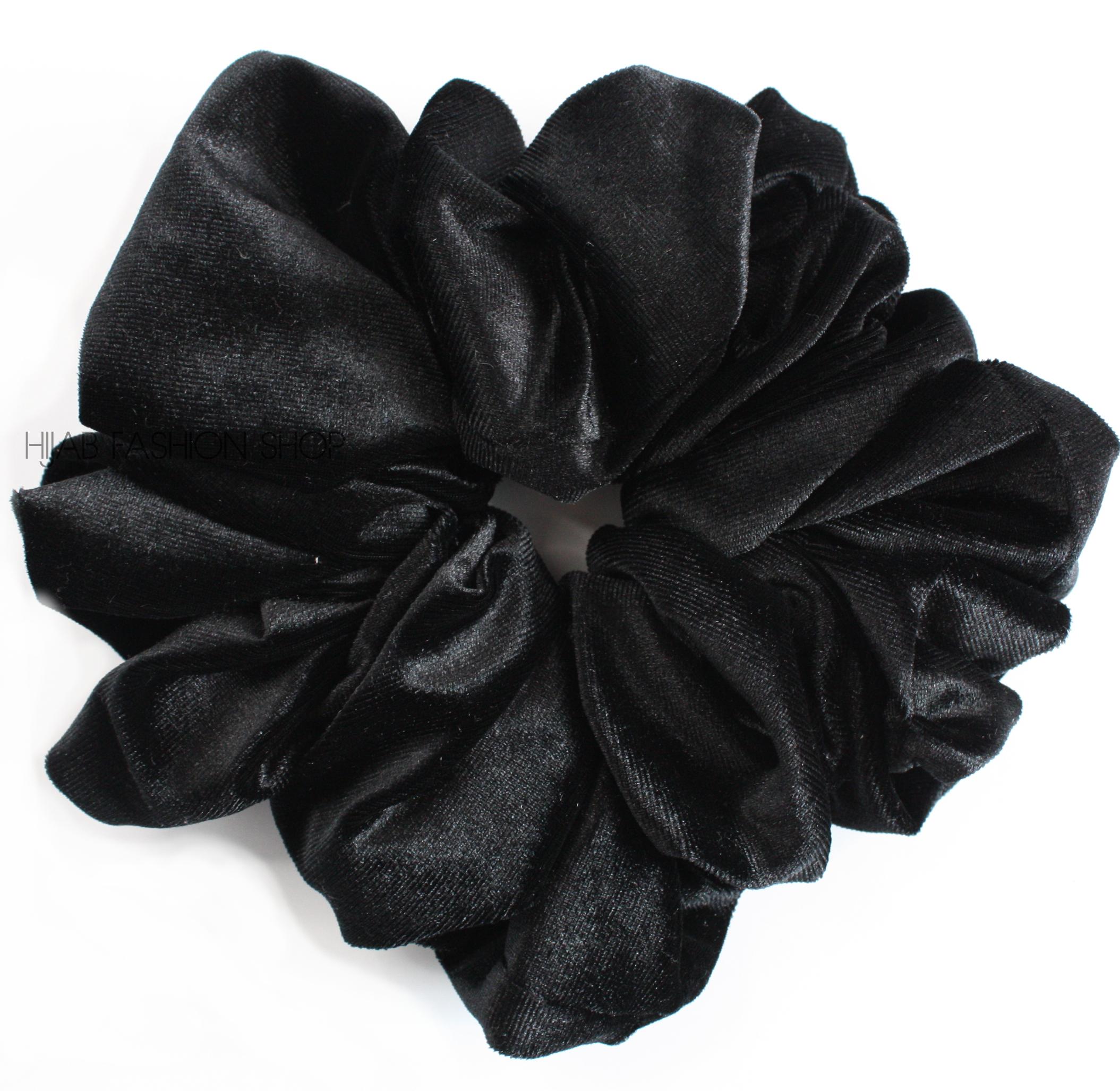 black velvet hijab scrunchie